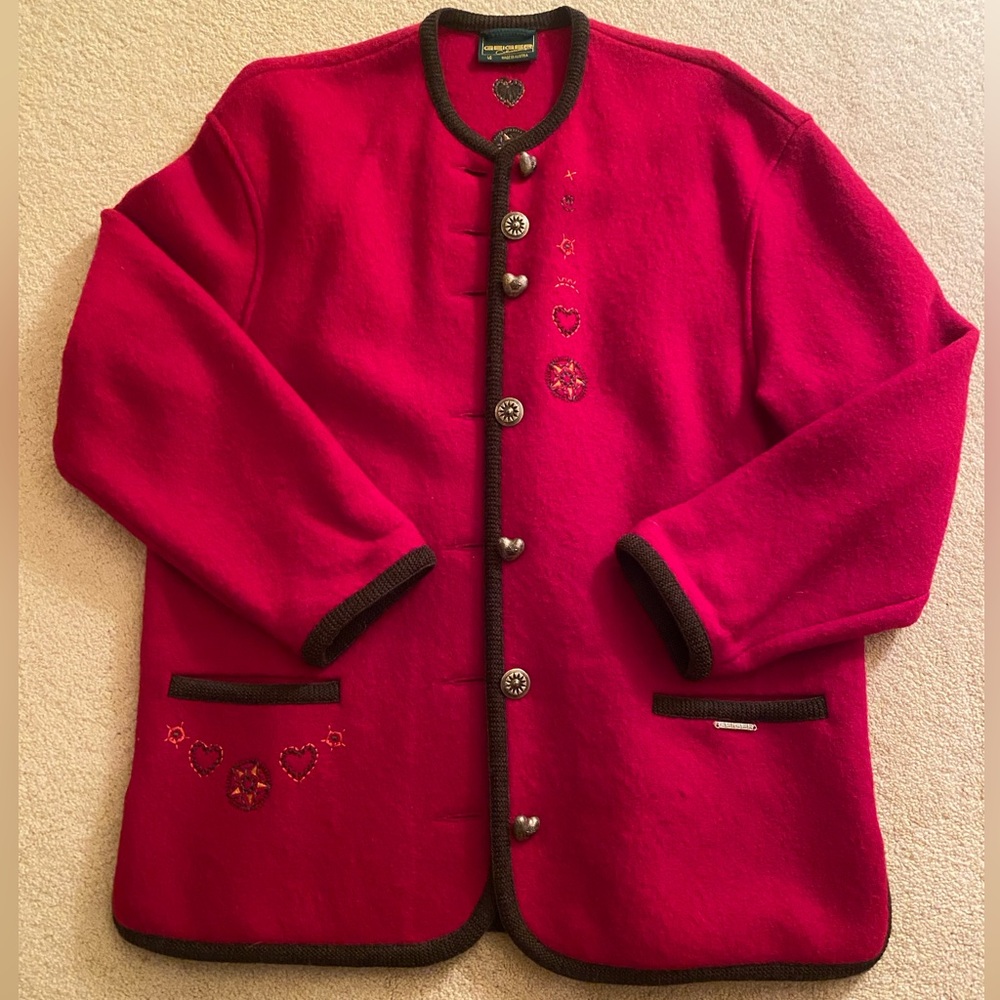 Vintage Geiger 100% Boiled Wool Cardigan